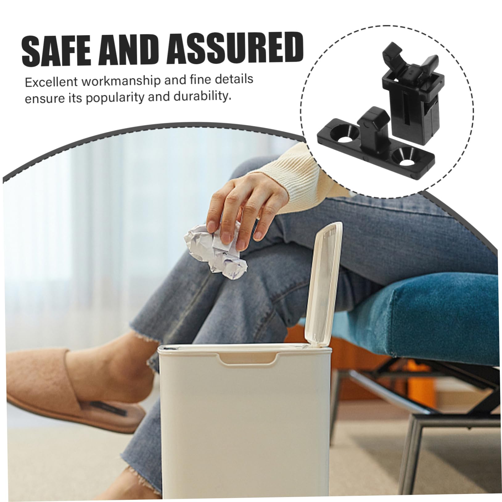 10 Pack Touch Latch Trash Can Lid Lock Pad - Replacement Parts for Garbage Can Lid Pin - Secure Kitchen & Outdoor Trash Bins from Pets & Kids
