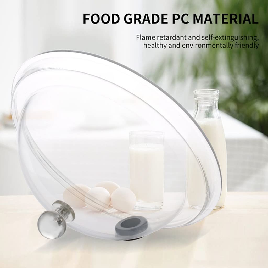 Smoke Infusion Plastic Cloche Dome Cover with Rubber Ports - 12x21.5cm PC Cover for Plates, Bowls & Glasses - Perfect for Food Presentation, Catering & Home Kitchen Use