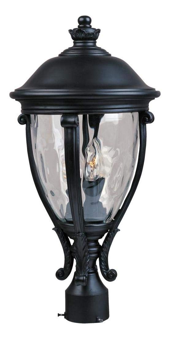 3-Light Black Waterproof Glass Post Light - Outdoor Wall Mounted Lighting for Patio, Garden, and Pathway Illumination