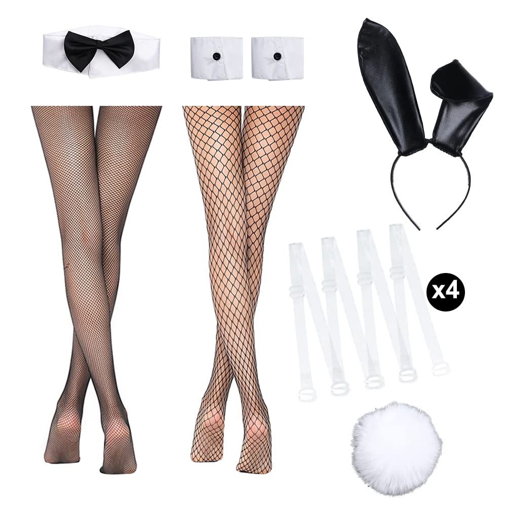 Bunny Girl Senpai Cosplay Costume for Women - Anime Role Play Outfit with One Piece Bodysuit & Bunny Ear Stockings Set - Perfect for Halloween, Cosplay Events, and Anime Conventions