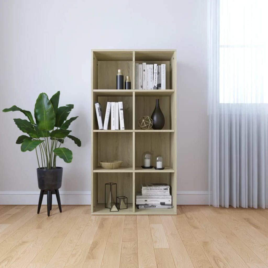 4-Tier Double Wide Bookcase - Sturdy Bookshelf & Room Divider with Storage Shelves for Bedroom, Living Room, Office & Library - Brown Wooden Organizer - Perfect for Home Decor, Plant Display & Space Division