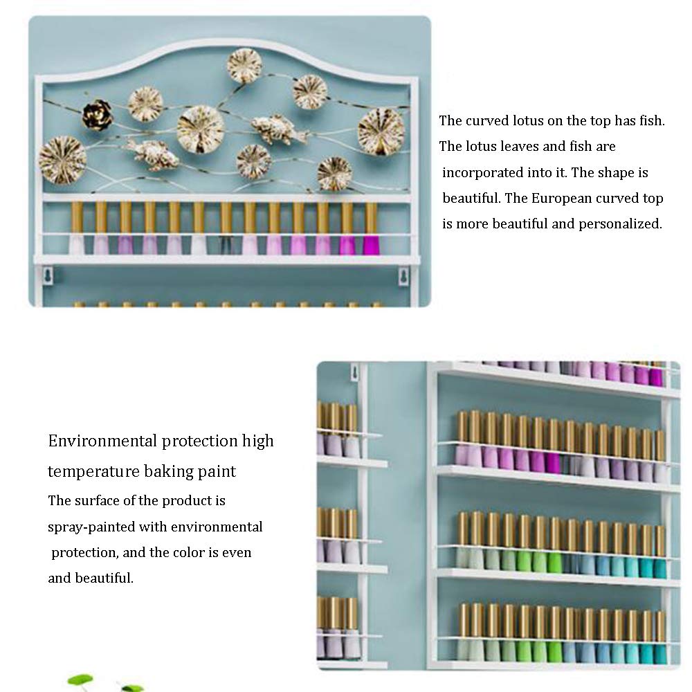 4-Layer Metal Wall-Mounted Nail Polish Display Rack - Organizer for Nail Polish Bottles, Lipstick & Perfume - Perfect for Nail Salon, Retail Shop & Home Vanity Organization