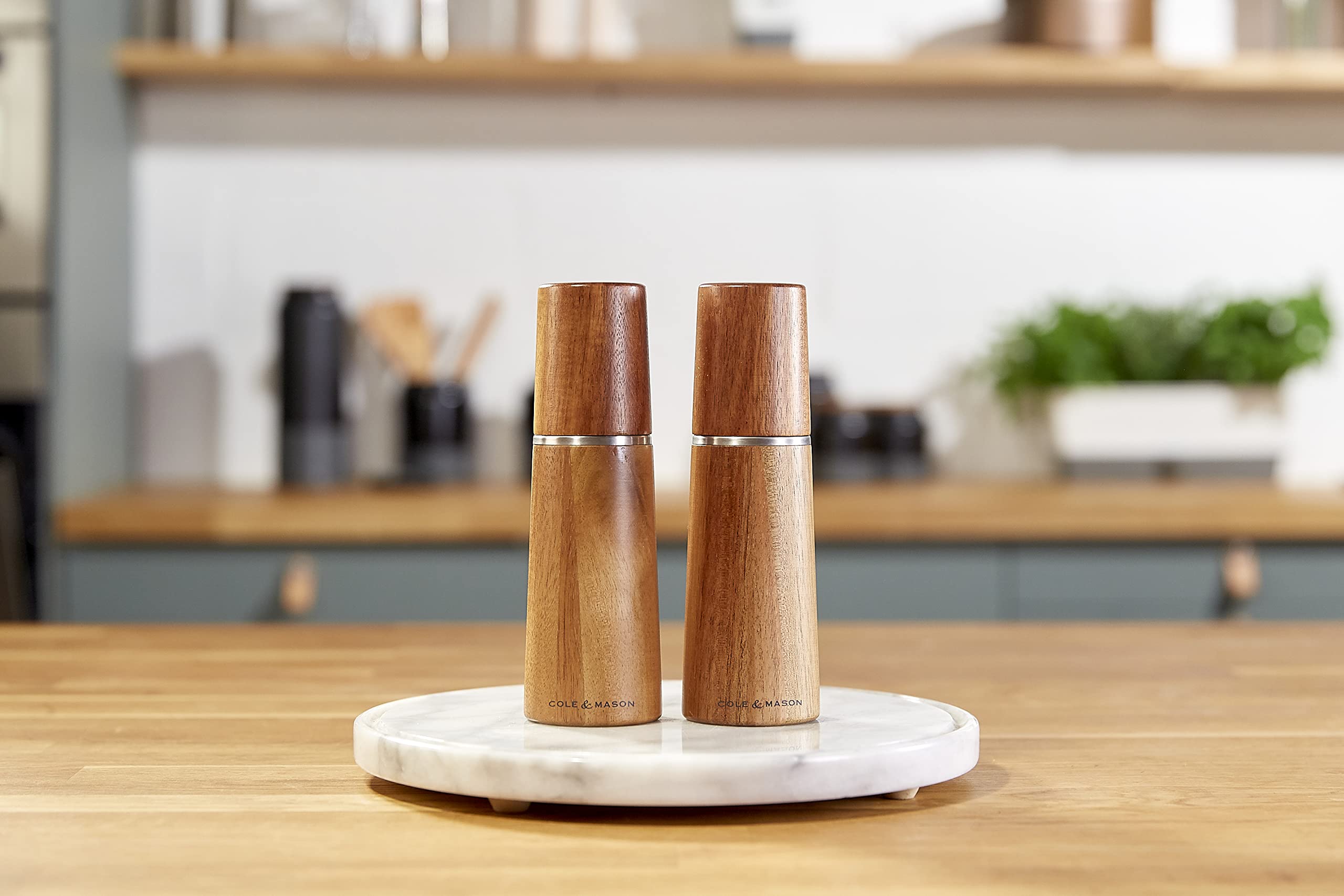 Cole & Mason Marlow Acacia Wood Pepper Mill - Precision+ Grinder, 185mm, Single with Lifetime Mechanism Guarantee - Perfect for Kitchen, Dining Table & Gourmet Cooking