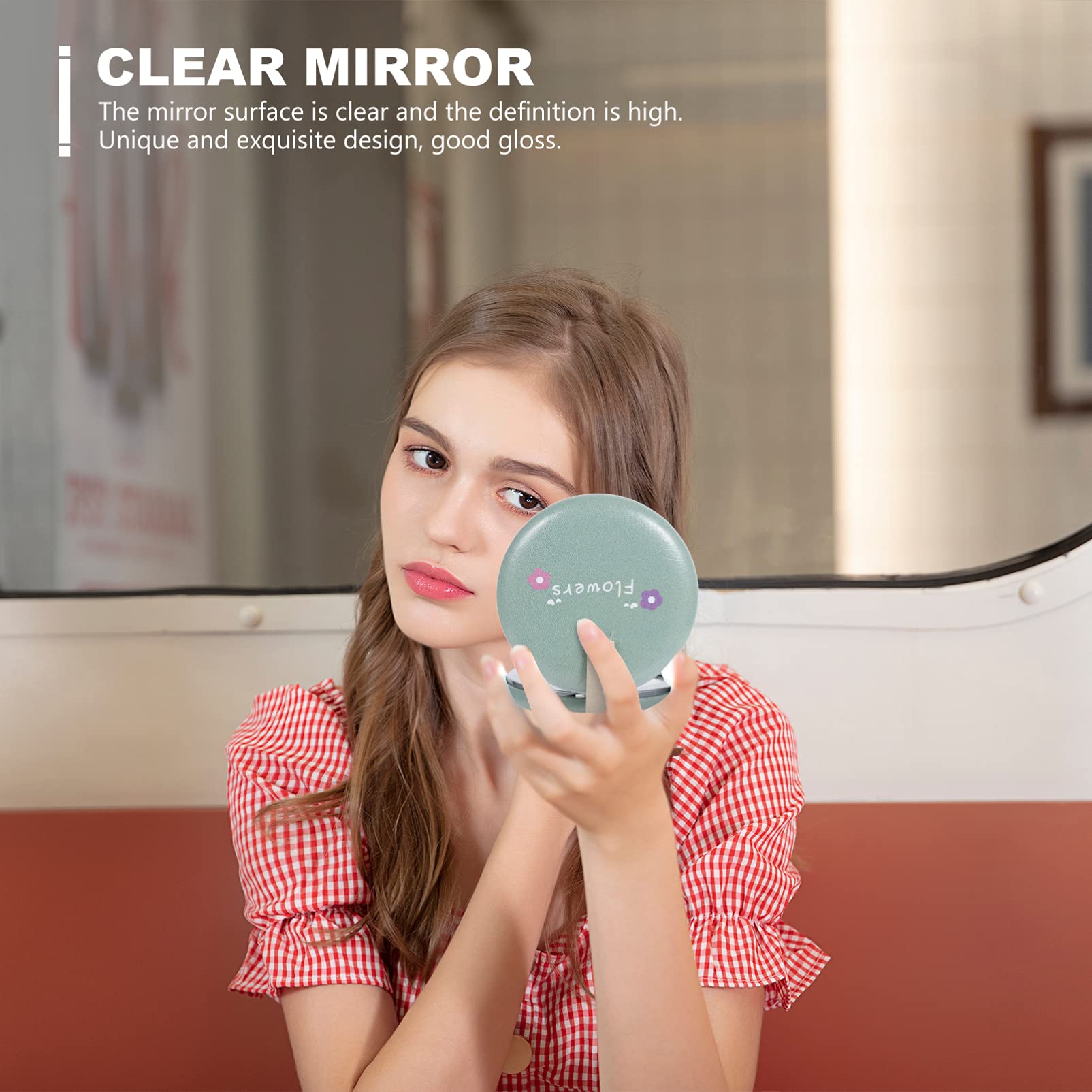 HEALLILY 1pc Vanity Mirror - Small Double-Sided Portable Handheld Cosmetic Mirror, Metal Circular Pocket Mirror for Makeup, Travel & Purse | Perfect for Home, Office & On-The-Go Touch Ups