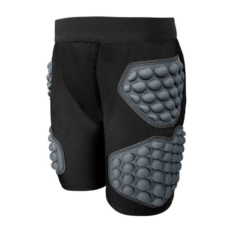 Kids & Youth Padded Compression Shorts - Protective Football Shorts for Boys & Girls - Ideal for Soccer, Hockey, Rugby, Baseball, Skiing, Paintball & Skating