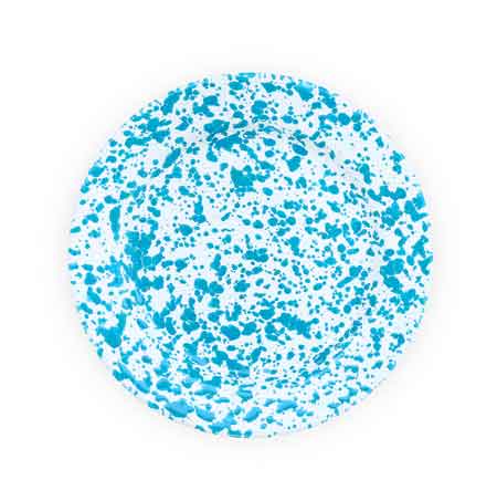 Turquoise Marble Sandwich and Salad Plates - Set of 4, 8.5 Inch Durable Dinnerware for Picnics, Parties, and Everyday Dining