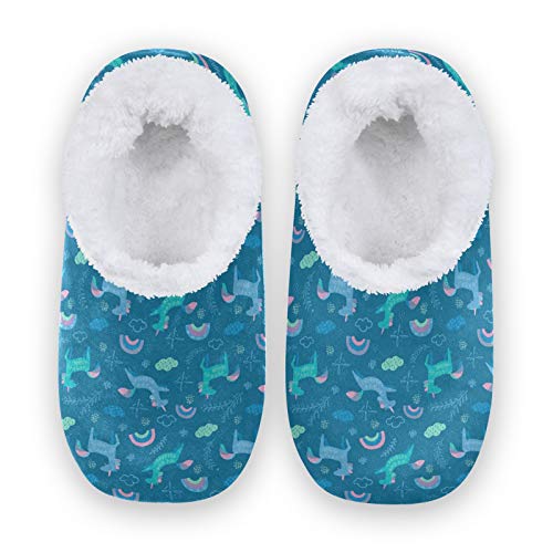 Women's Unicorn Coral Fleece House Slippers - Soft Indoor Shoes for Women & Men (US 9-10) - Cozy Home Wear for Winter, Lounge & Bedroom Comfort