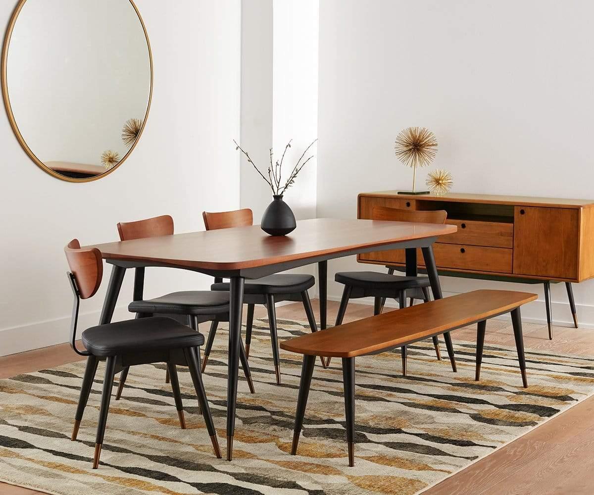 Lanson Modern Dining Table Set for 6 - Solid Wood Kitchen Table with 6 Chairs - Perfect for Family Meals, Dinner Parties & Small Spaces