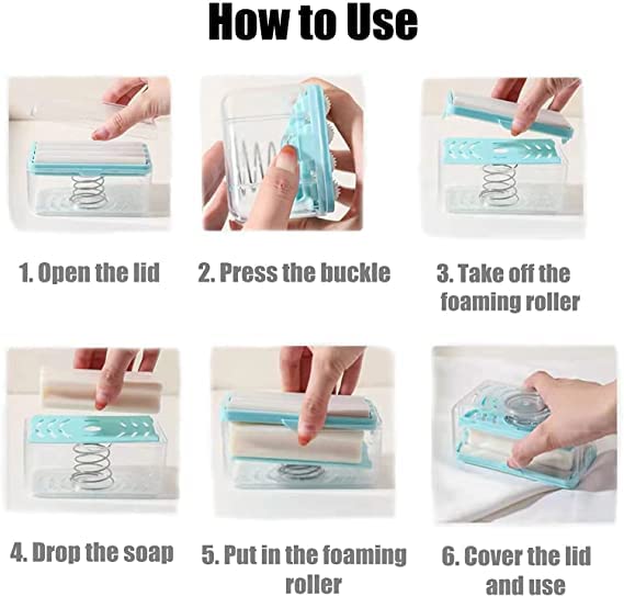 SR 2-in-1 Bar Soap Roller Dispenser & Soap Dish with Drain Holes - Portable Multifunctional Soap Holder for Bathroom, Kitchen, Travel (Pack of 1) - Perfect for Sink Countertop, Shower, and Camping Use