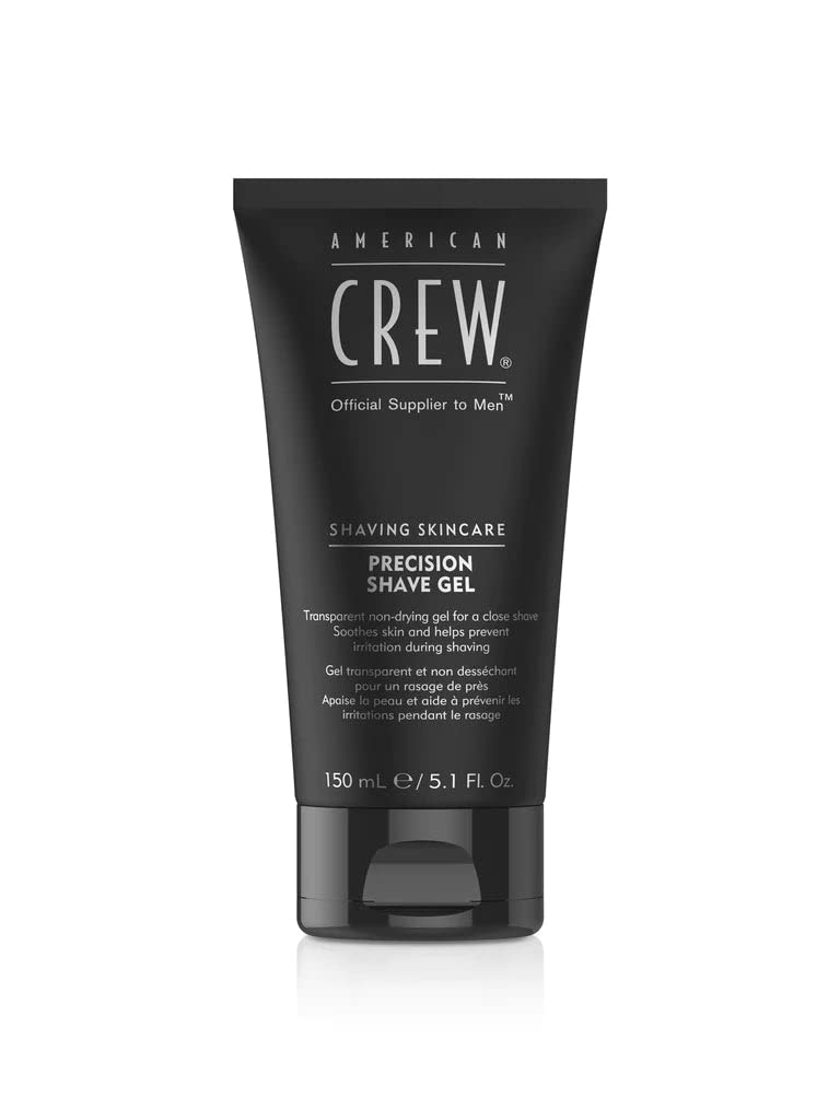 American Crew Precision Shave Gel for Men - 5.1 oz | Hydrating & Smooth Shaving Cream | Perfect for Sensitive Skin & Close Shaves | Ideal for Daily Grooming & Travel