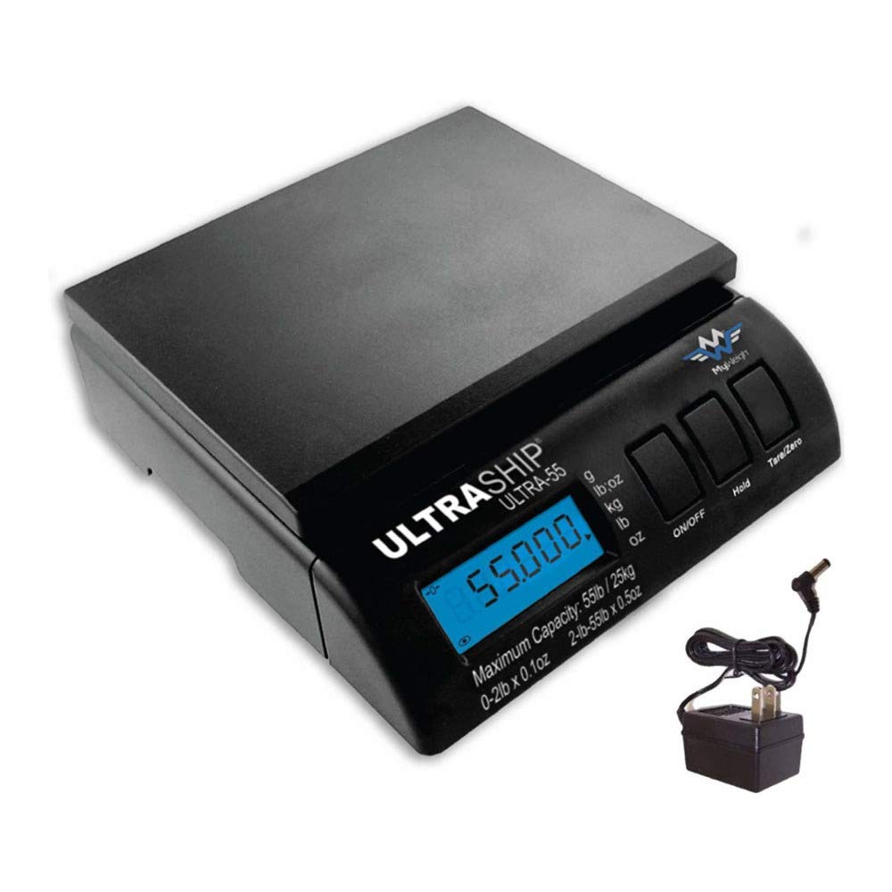 UltraShip 55 lb. Digital Postal Shipping & Kitchen Scale - Accurate Weighing for Packages, Food, and Ingredients | Perfect for Home, Office, and Commercial Use