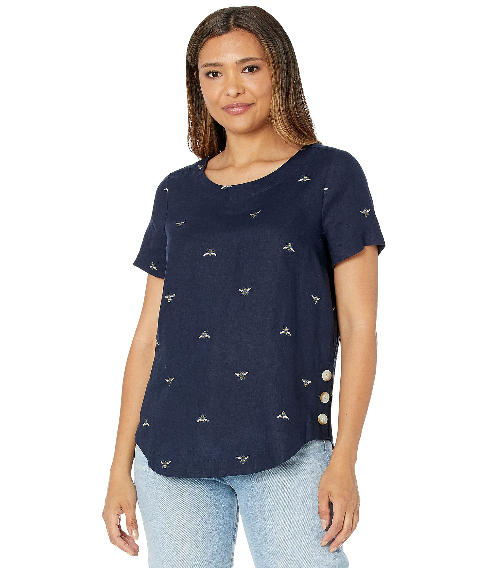 Joules Women's Linen Shell Top - Lightweight Summer Blouse for Casual Outings & Beach Wear