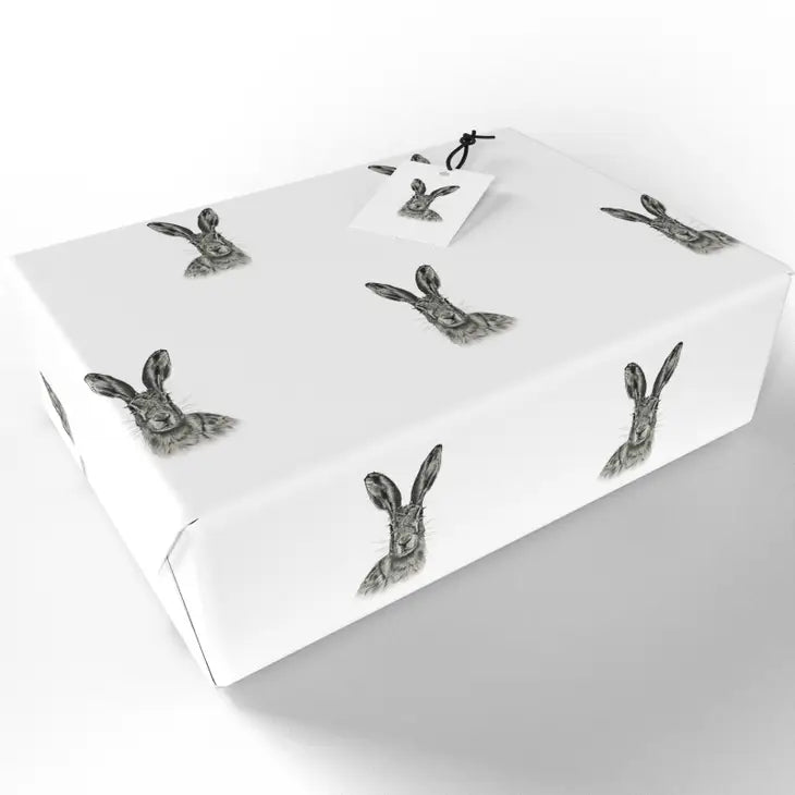 Premium Black and White Hares Wrapping Paper - Elegant Gift Wrap for Birthdays, Weddings & Holidays - Eco-Friendly Kraft Paper for DIY Crafts, Party Decorations & Special Occasions