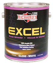 Richard's® EXCEL Rust Shield 100% Acrylic DTM Industrial Gloss Enamel Paint (1200) - High Gloss Protective Coating for Metal, Wood & Concrete Surfaces - Perfect for Industrial Equipment, Outdoor Furniture & Garage Floors