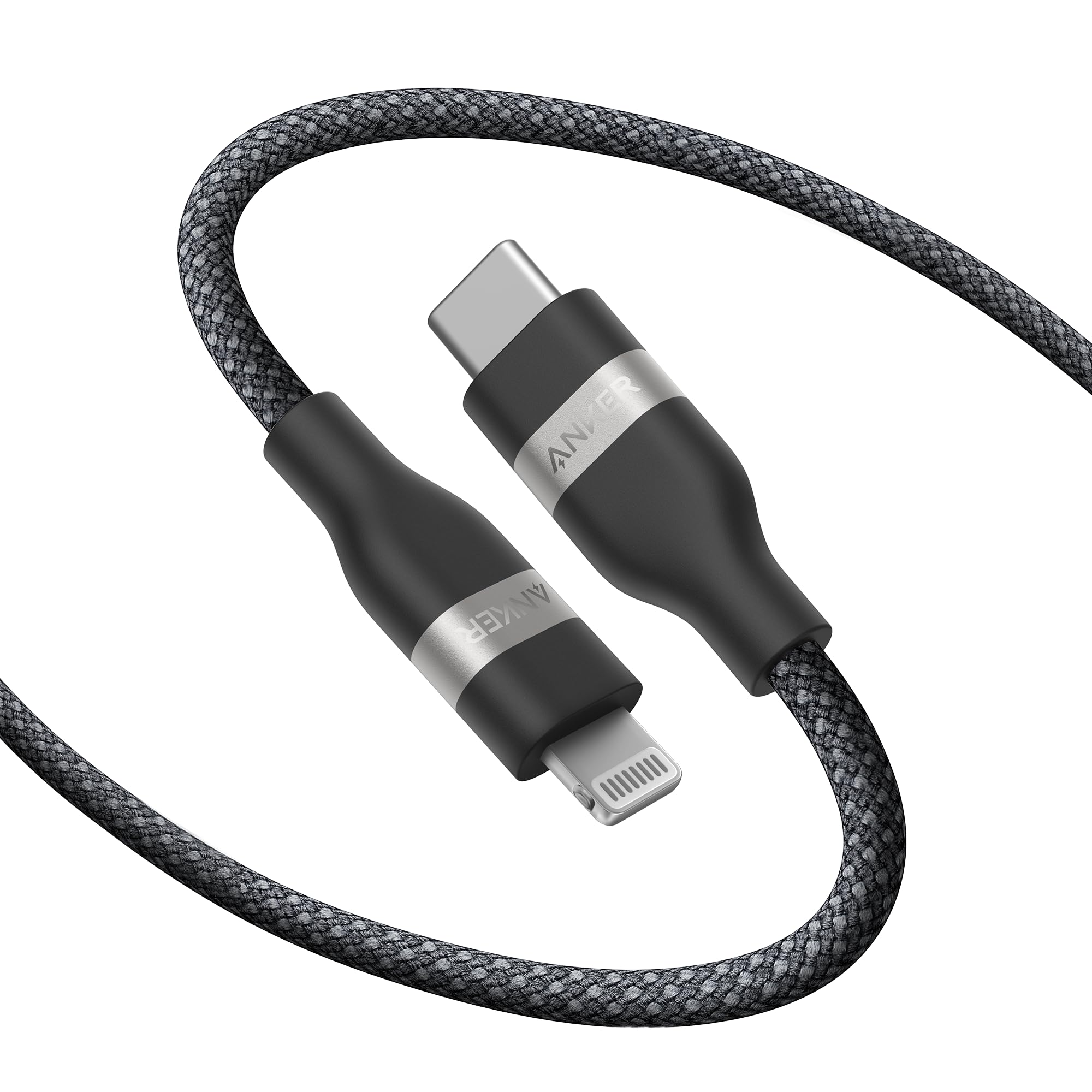 Anker USB C to Lightning Cable 6FT - Braided Fast Charging Cord for iPhone 14/13/12/11/XR/XS/X/8/7 - Durable Nylon iPhone Charger with USB 2.0 for Home, Office & Travel Charging