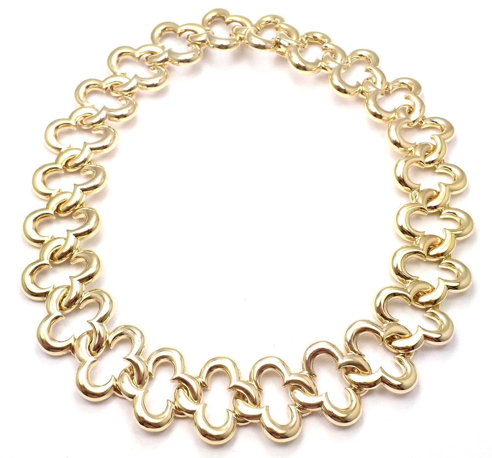 Authentic Van Cleef & Arpels 18k Yellow Gold Large Alhambra Choker Necklace 1998 - Vintage Luxury Jewelry for Women, Perfect for Weddings, Anniversaries & Special Occasions