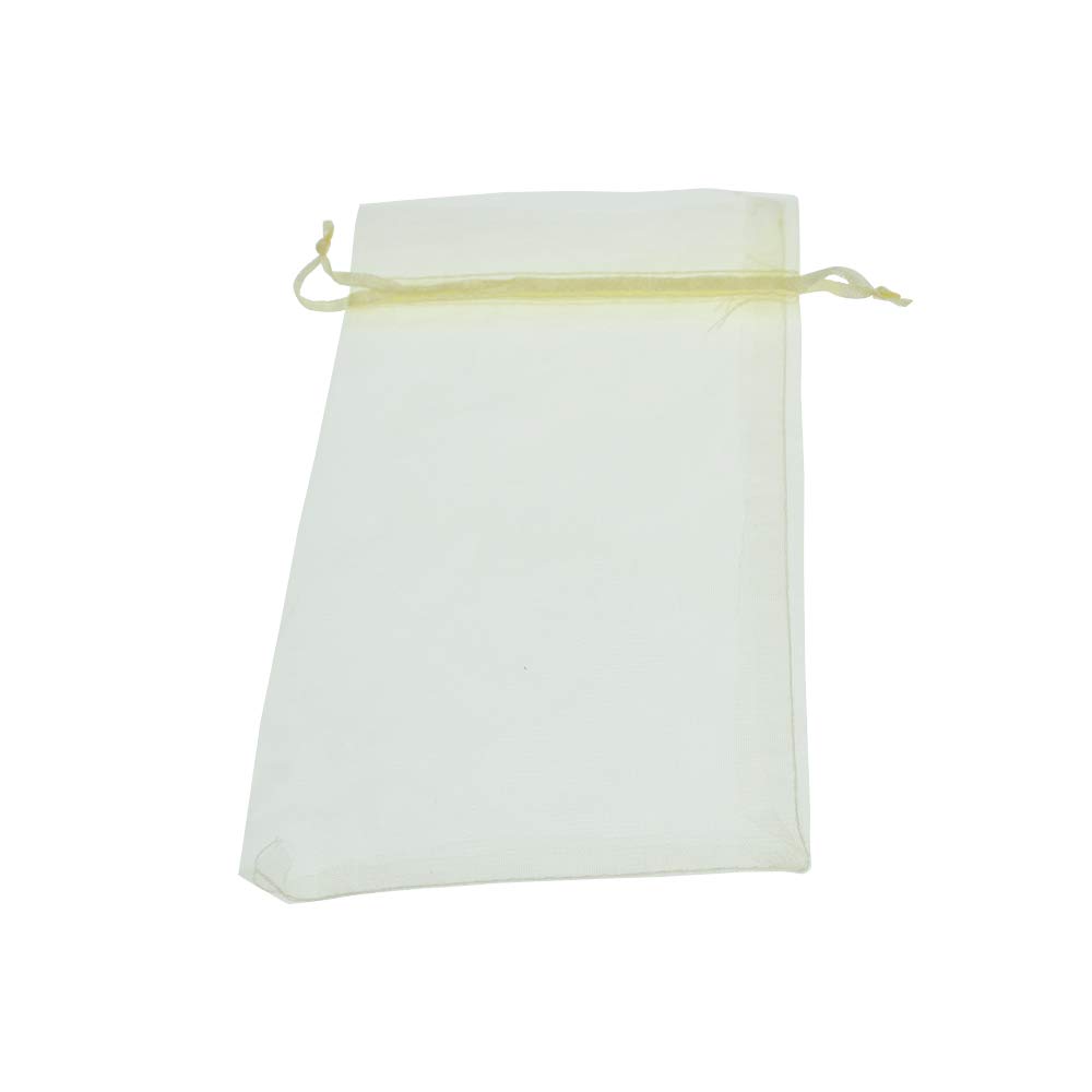 100Pcs 6x8 Inches Beige Organza Drawstring Gift Bags - Elegant Mesh Favor Pouches for Christmas, Weddings, Baby Showers & Party Favors