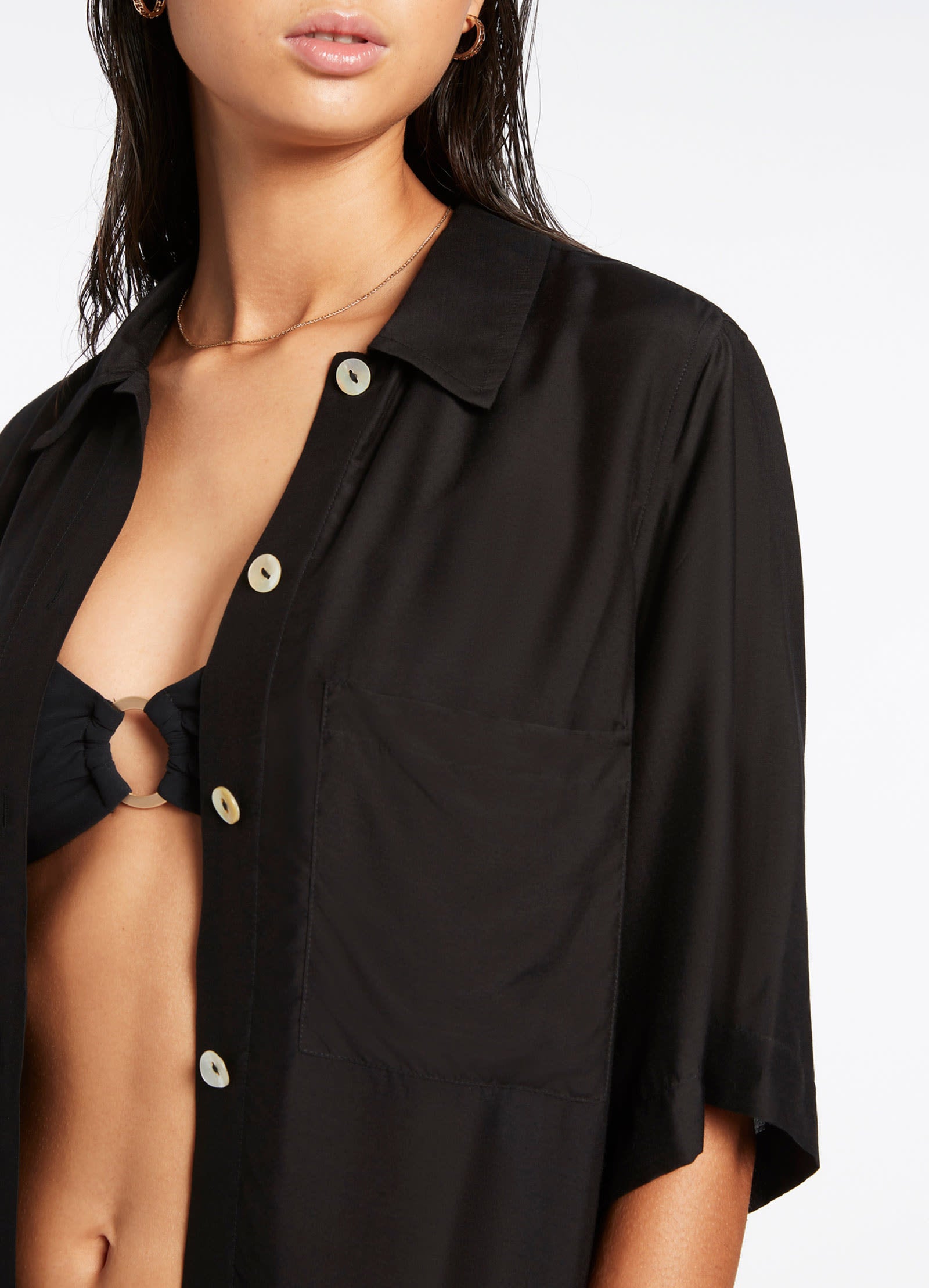 Jetset Short Sleeve Shirt for Men - Classic Black Casual Button Down Shirt | Perfect for Office, Travel & Summer Outfits