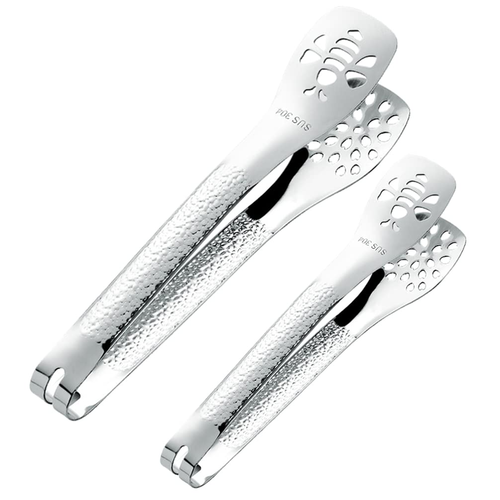 2-Pack Stainless Steel Bread Clips & BBQ Tongs - Heavy Duty Cooking Clamps for Steak, Buffet, Baking - Multi-Purpose Kitchen Gadgets for Grilling, Serving, Food Prep (Perfect for BBQs, Picnics, Restaurants)