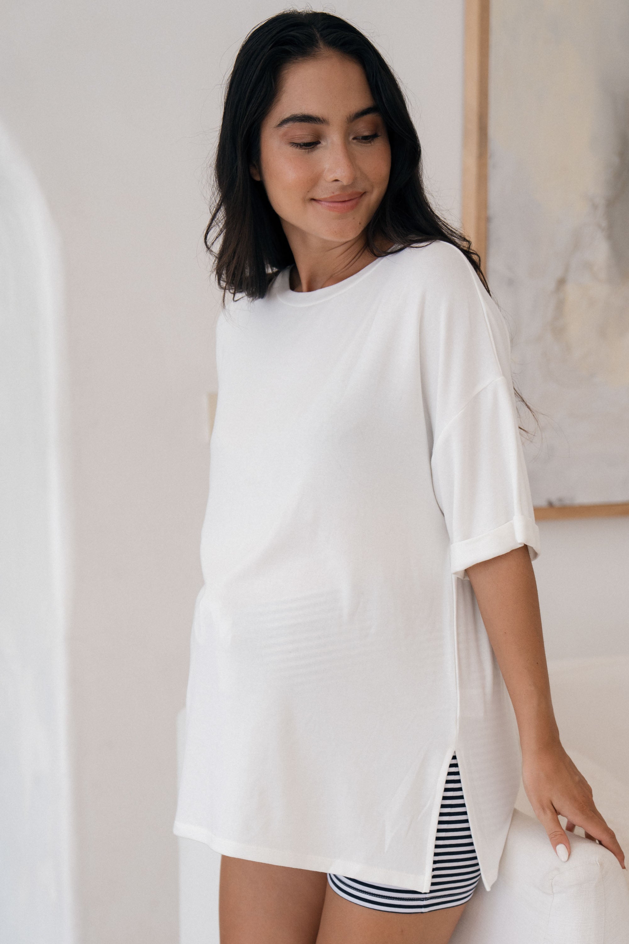 Night Rhythm Jersey Tee - Soft & Comfortable Cotton T-Shirt for Women | Casual Wear, Lounge & Sleepwear