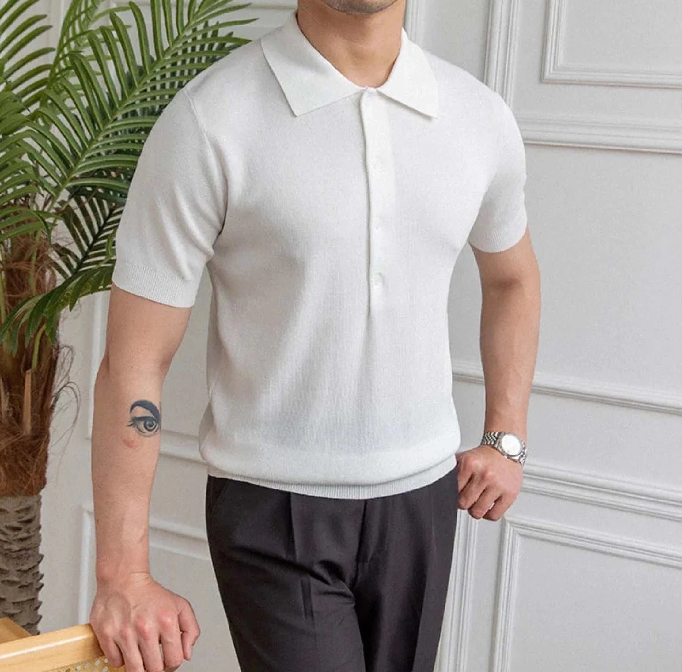 Premium British Polo Shirt for Men - Classic Casual Cotton Knit Top for Golf, Work & Everyday Wear