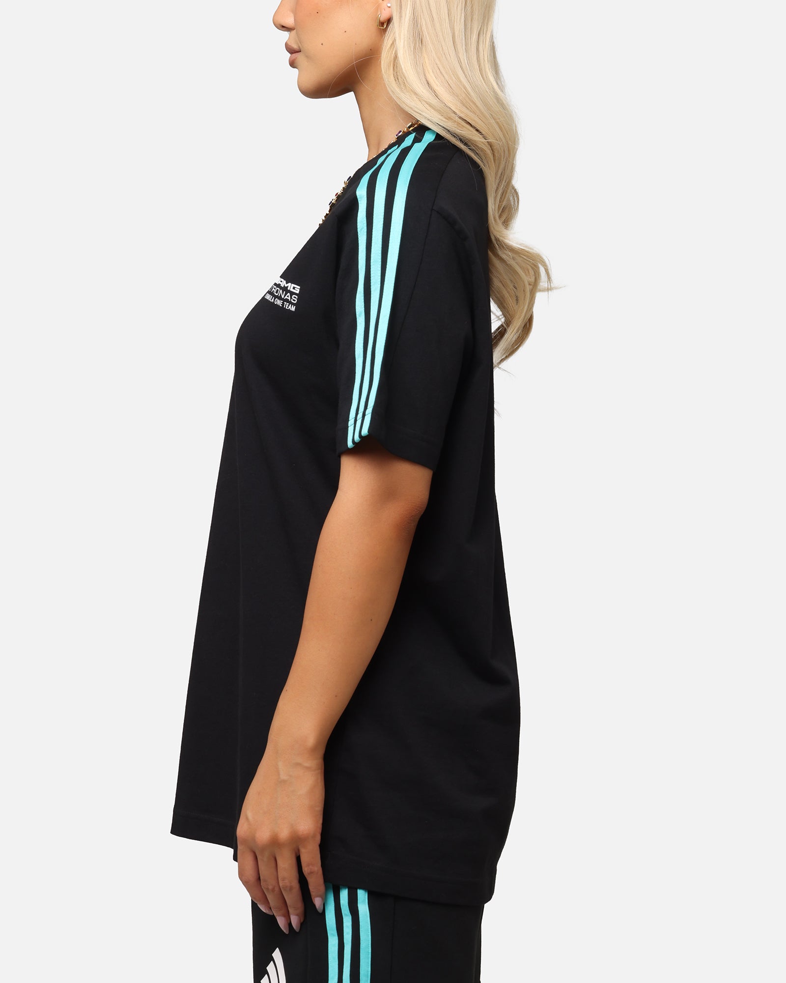 Adidas x Mercedes AMG Petronas Formula One F1 DNA T-Shirt - Black/White - Men's Sports Tee for Racing Fans & Casual Wear