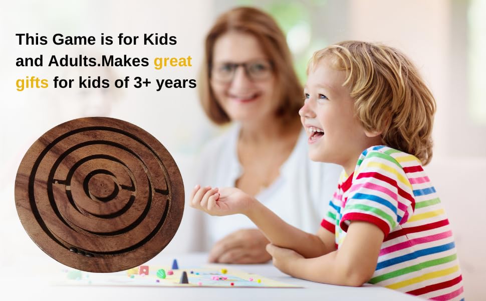 HAPYDOSE Handcrafted Wooden Labyrinth Board Game - Ball in a Maze Puzzle Toy for Kids Ages 6+ | Fun Brain Teaser & Educational STEM Gift for Boys & Girls (6 Inch) - Perfect for Indoor Play, Birthday Parties & Family Game Nights