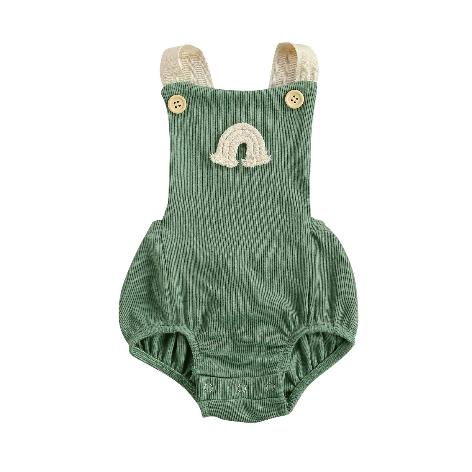 Douhoow Unisex Newborn Baby Clothes - Soft Cotton Summer Romper with Back Straps for Boys & Girls | Perfect for Playtime, Outings & Photo Shoots
