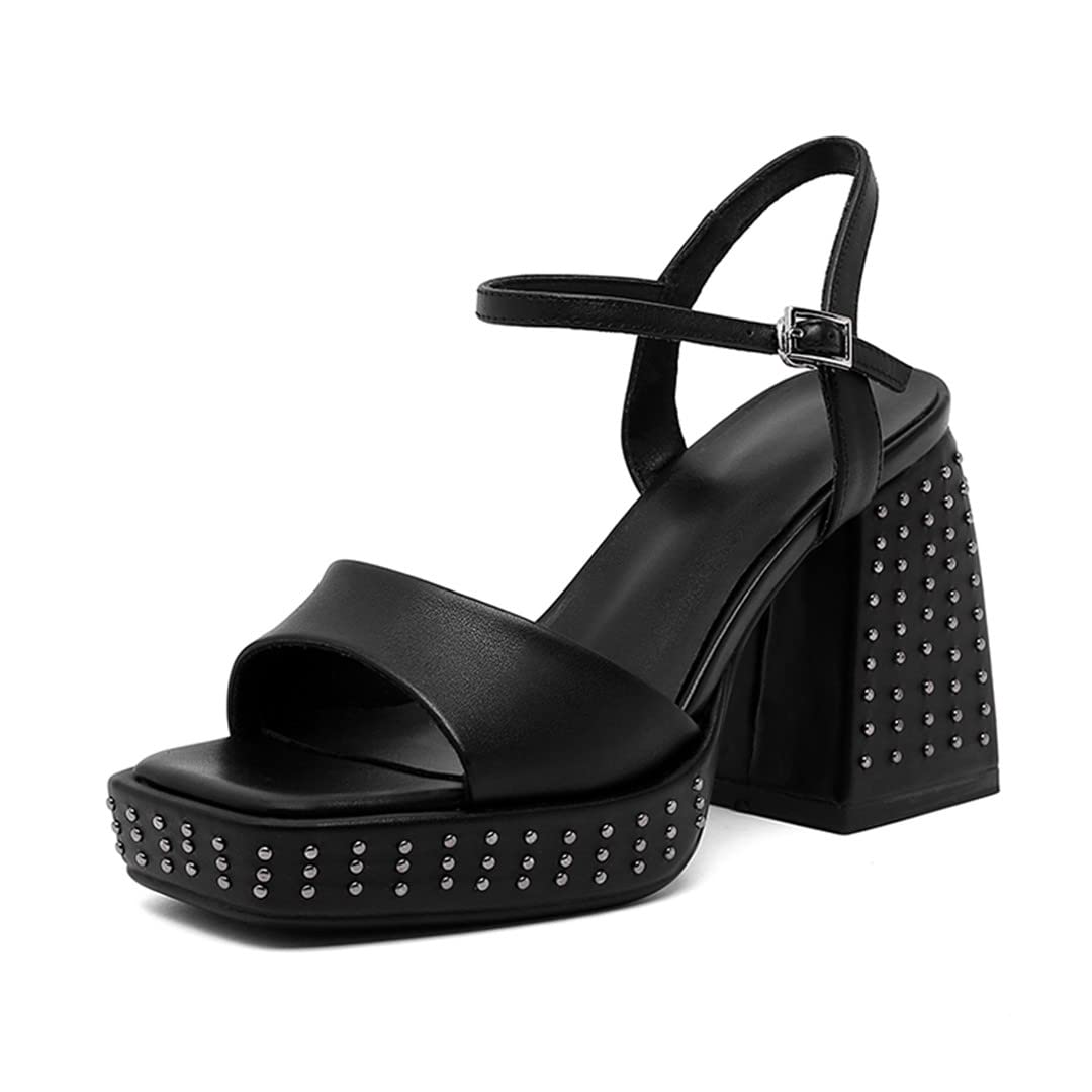 Sexy Women's High Heel Platform Sandals - Black & Yellow Gladiator Dress Sandals for Summer Parties | Size 39 | Perfect for Club Nights, Weddings & Evening Events