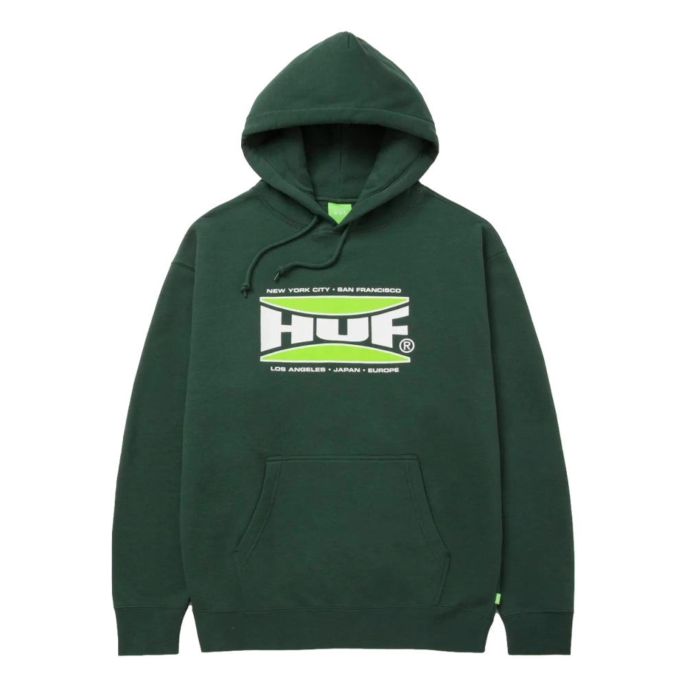 HUF Bolt Pullover Hoodie - Green | Men's Streetwear Hooded Sweatshirt | Perfect for Casual Wear & Skateboarding