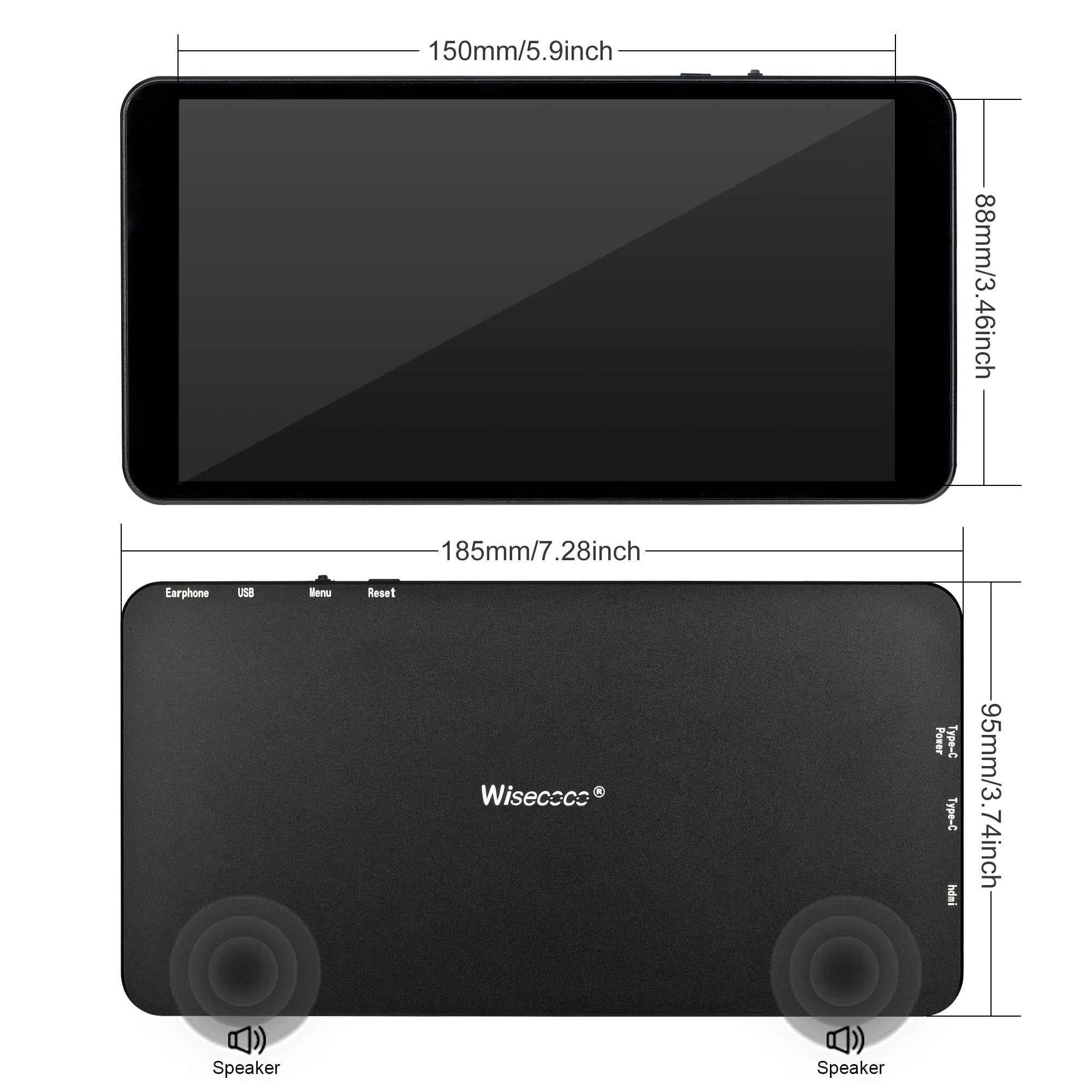 7 Inch Portable Touchscreen Monitor 1080P FHD - Ultra Slim HDMI USB-C Display for Gaming, Laptop, PS4, Xbox & Nintendo Switch - Perfect for Travel, Office & Home Entertainment