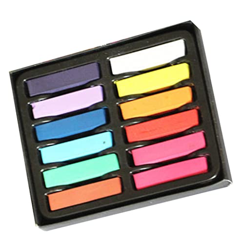 12PCS Temporary Hair Chalk Set - Pastel Washable Hair Color for Short Hair, Party & Cosplay - Fun DIY Hair Dye for Festivals, Halloween & Costume Events
