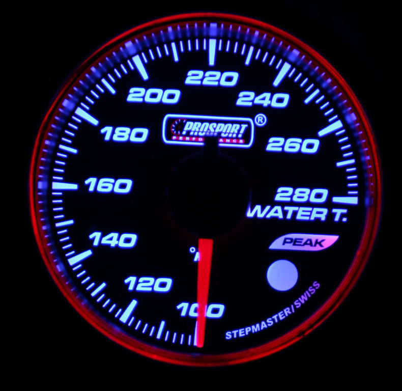 Prosport Halo Series Water Temperature Gauge - 52mm Performance Auto Gauge for Racing, Marine & Off-Road Vehicles - Monitor Engine Coolant Temp in Cars, Trucks & Boats