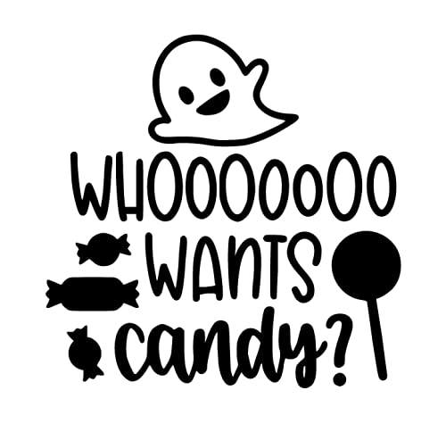 Halloween Iron On Decal - Candy Themed T-Shirt Transfer for DIY Halloween Crafts & Costumes | Black Halloween Shirt Decal for Parties, Trick or Treat & Festive Celebrations