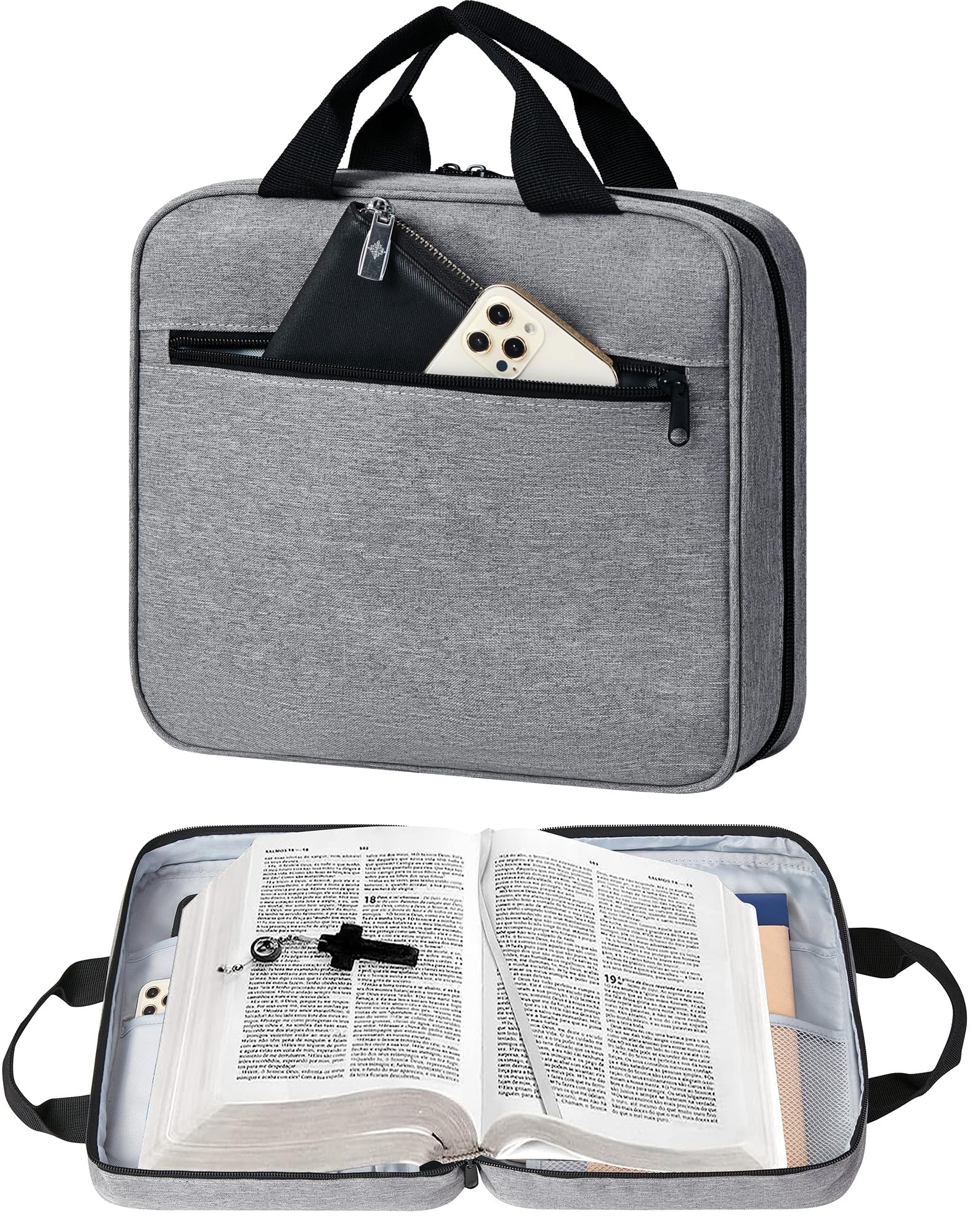 Large Bible Cover for Women & Men - Durable Carrying Case with Zipper for Travel, Church & Daily Use