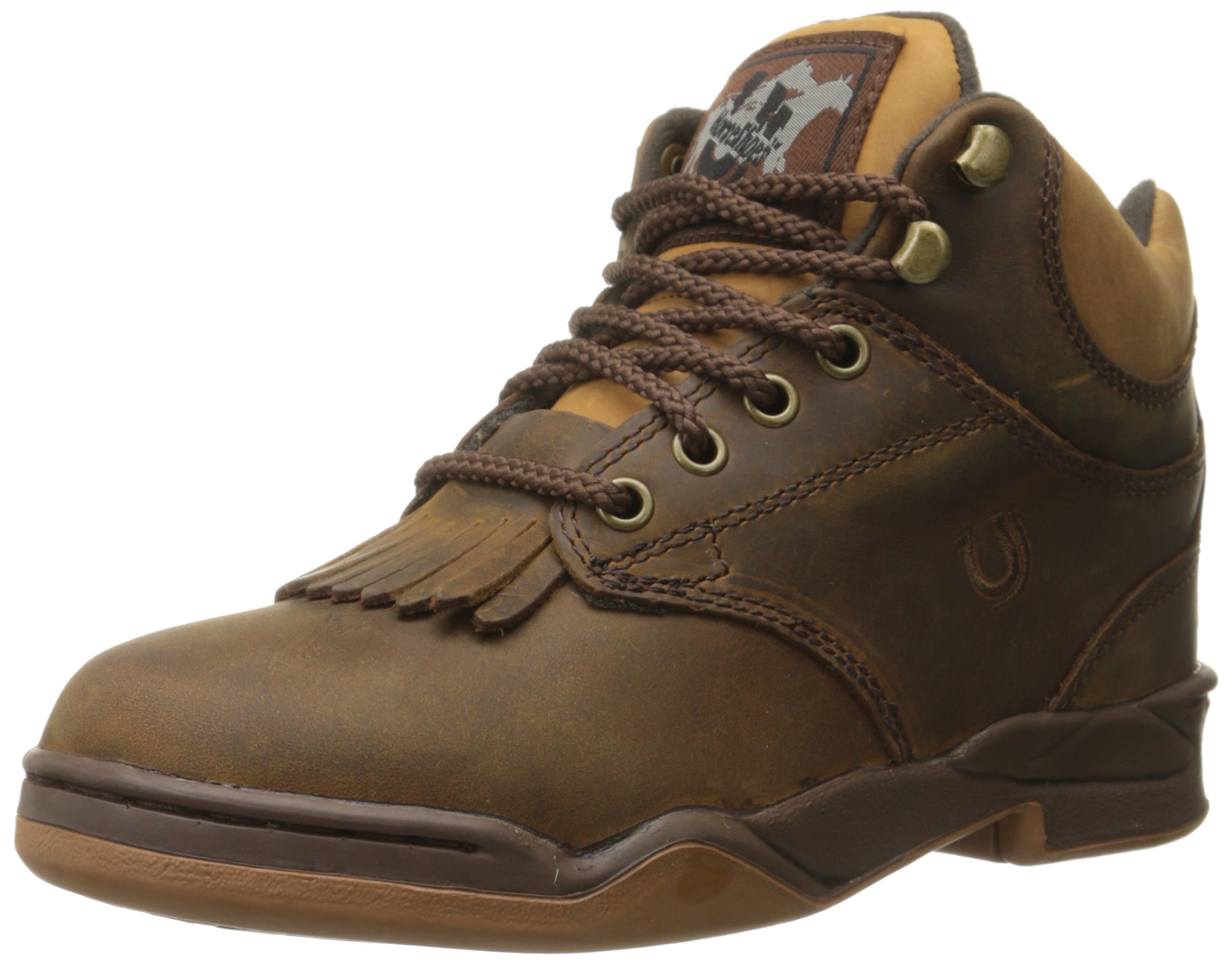 ROPER Women's Horseshoe Kiltie Round Toe Hiking Casual Ankle Boots - Brown Leather Outdoor Shoes for Walking, Camping & Country Style Fashion