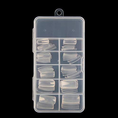 100 Pcs Clear Acrylic French False Nails - Reusable Long Fake Nails for Professional & Personal Use | Perfect for Salons, Nail Art, Parties & Special Occasions