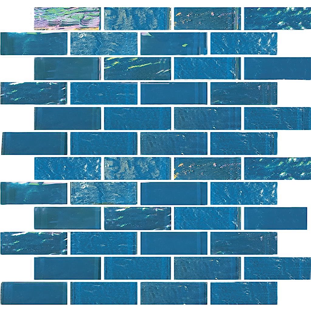 Iridescent Glass Tile SoCal Turquoise 1x3 - Stunning Mosaic for Backsplash, Shower Walls & DIY Home Decor