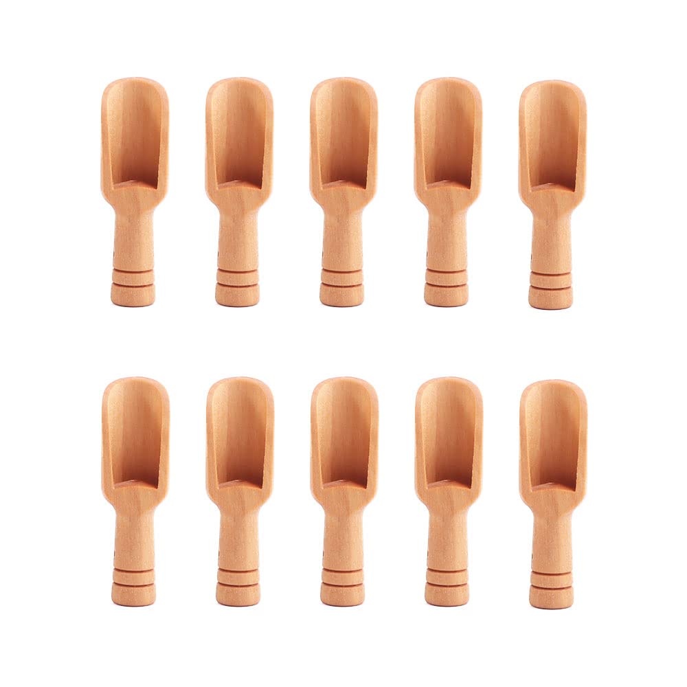 10pcs Mini Wooden Spoons - Small Bamboo Spoons for Bath Salts, Spices, Tea, Sugar, Rice & Flour | Perfect for Kitchen, Coffee, Baking & DIY Crafts