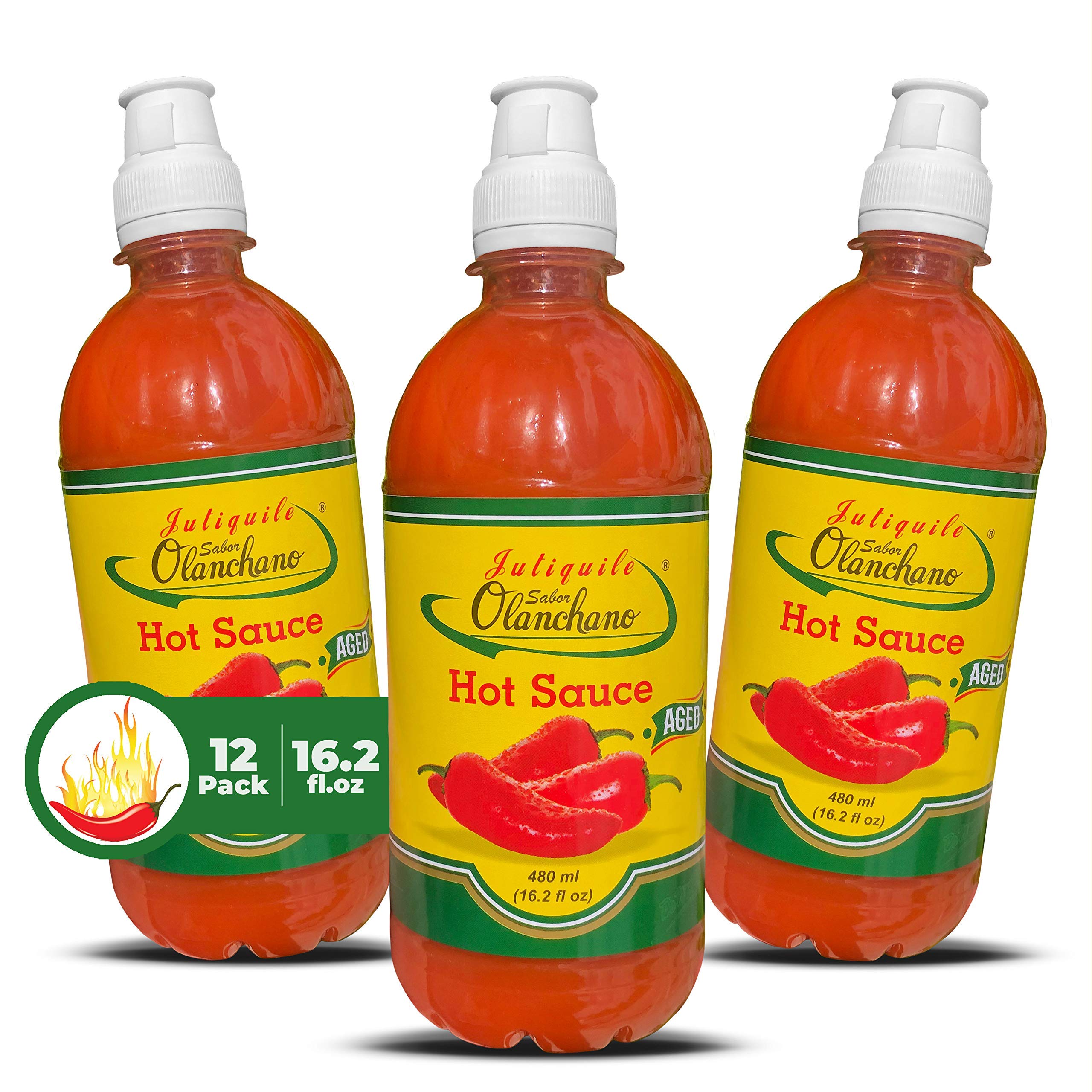 Jutiquile Chile Olanchano Rojo Grande Red Hot Sauce - 16.5 oz (Pack of 12) | Authentic Honduran Spicy Condiment for Tacos, Burritos & Grilled Meats