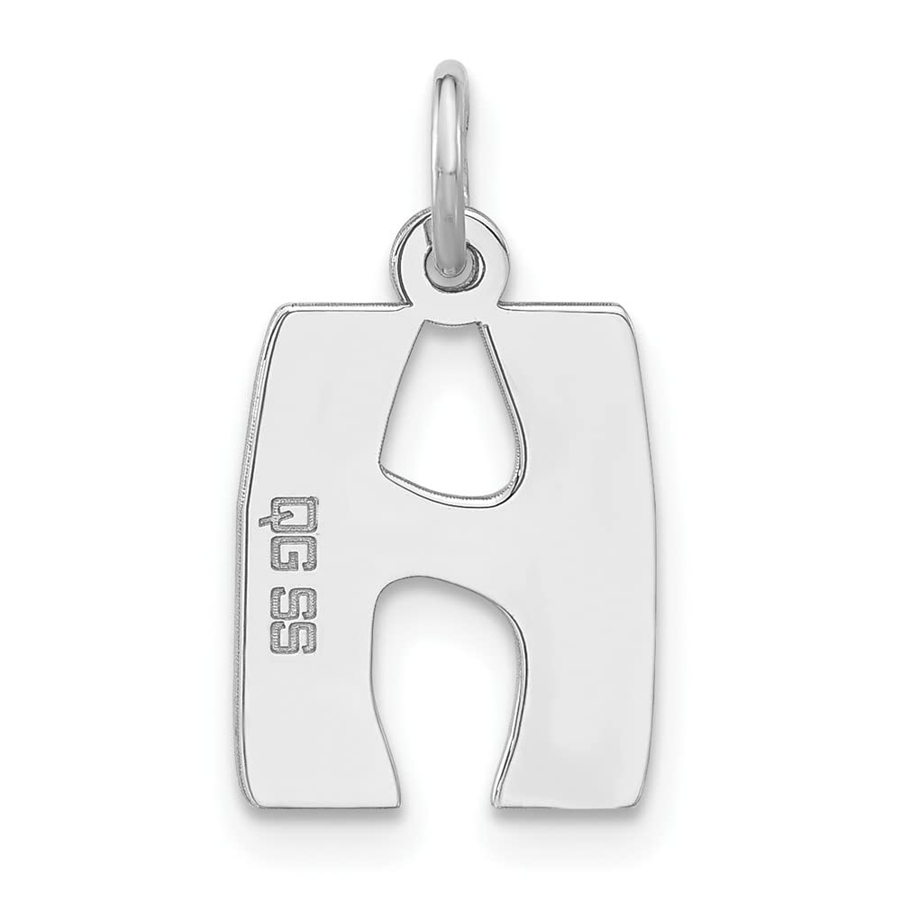 Kate Collection Sterling Silver Black Bow Bubble Block Initial H Pendant - Elegant Jewelry for Gifts & Special Occasions