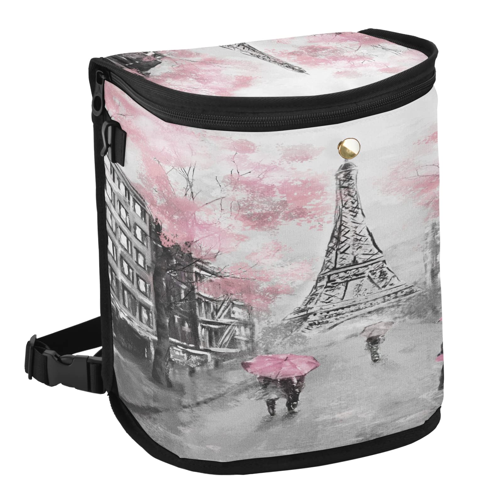 Leak-Proof Hanging Car Trash Can with Lid & Storage Pockets - Waterproof Collapsible Garbage Bin for Car Organization | Perfect for Road Trips, Commuting & Family Travel
