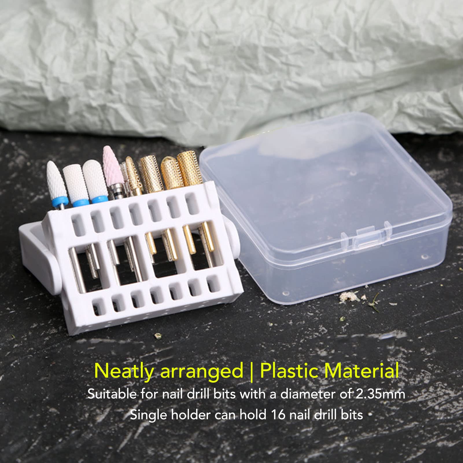 4pcs Nail Drill Bit Holder Stand - Dustproof Nail Drill Bit Organizer Storage Box for Home Salon & Professional Use | Perfect for Nail Art, Manicure, Pedicure & Salon Organization