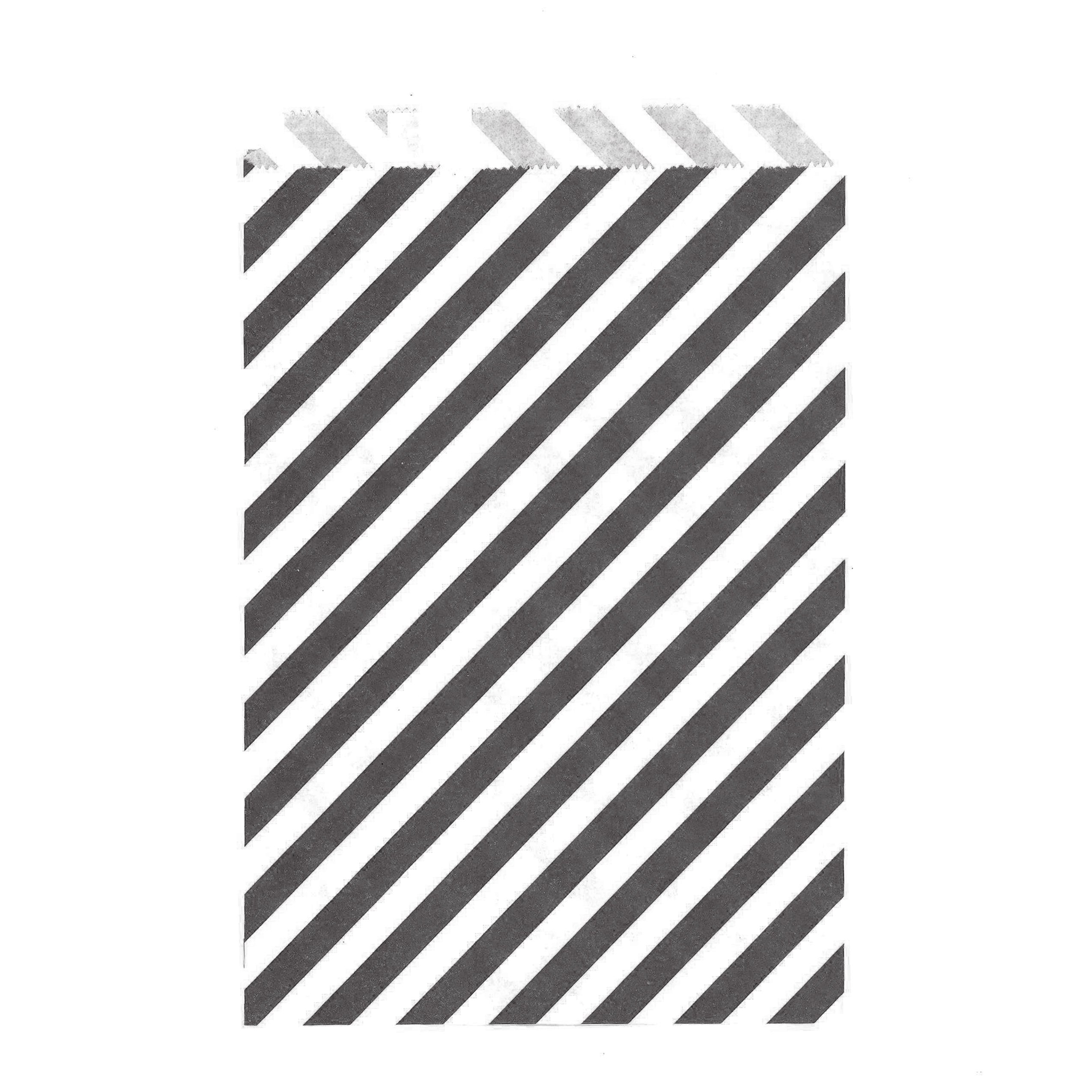 100CT Large Diagonal Stripe Black Biodegradable Cookie Bags - Food Safe Ink & Paper - Eco-Friendly Favor Bags for Parties, Weddings & Treats - Perfect for Cookies, Candies & Small Gifts