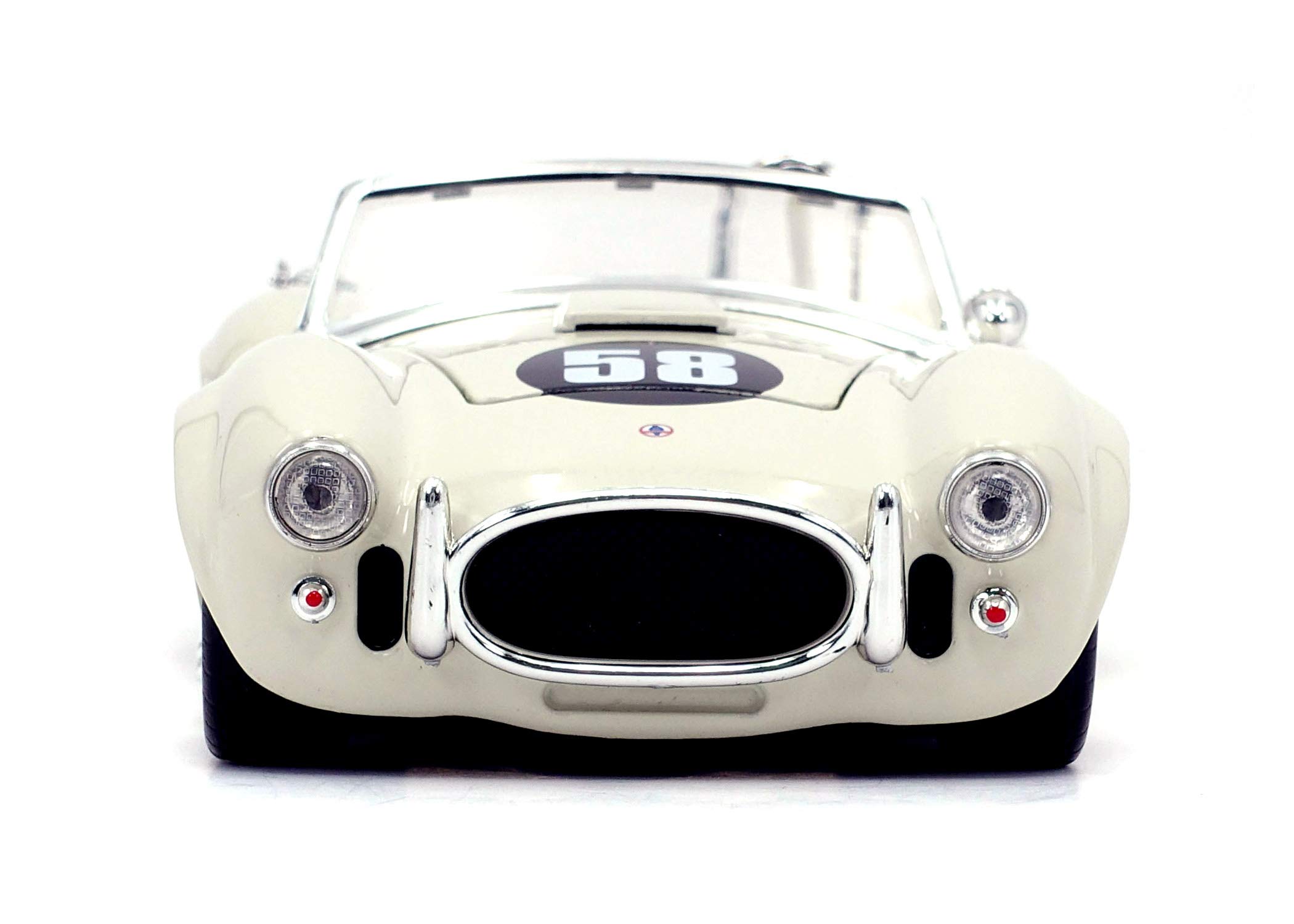 Jada Toys 1:24 Scale 1965 Shelby Cobra 427 S/C Die-Cast Model Car - White Collectible Muscle Car for Kids & Adults | Display, Gift, Racing Collection