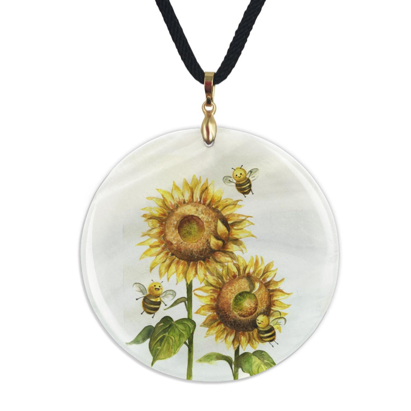 Personalized Bee Shell Pendant Necklace for Women - Adjustable Length Name Necklace with Black Chain - Elegant Shell Aesthetic Jewelry for Easter Gifts, Anniversary, or Romantic Occasions