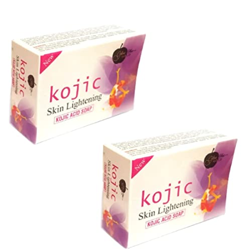 Glow Plus Gold Kojic Acid Soap Bar - Skin Brightening & Dark Spot Treatment (2-Pack) | For Face & Body, Daily Cleansing & Even Skin Tone