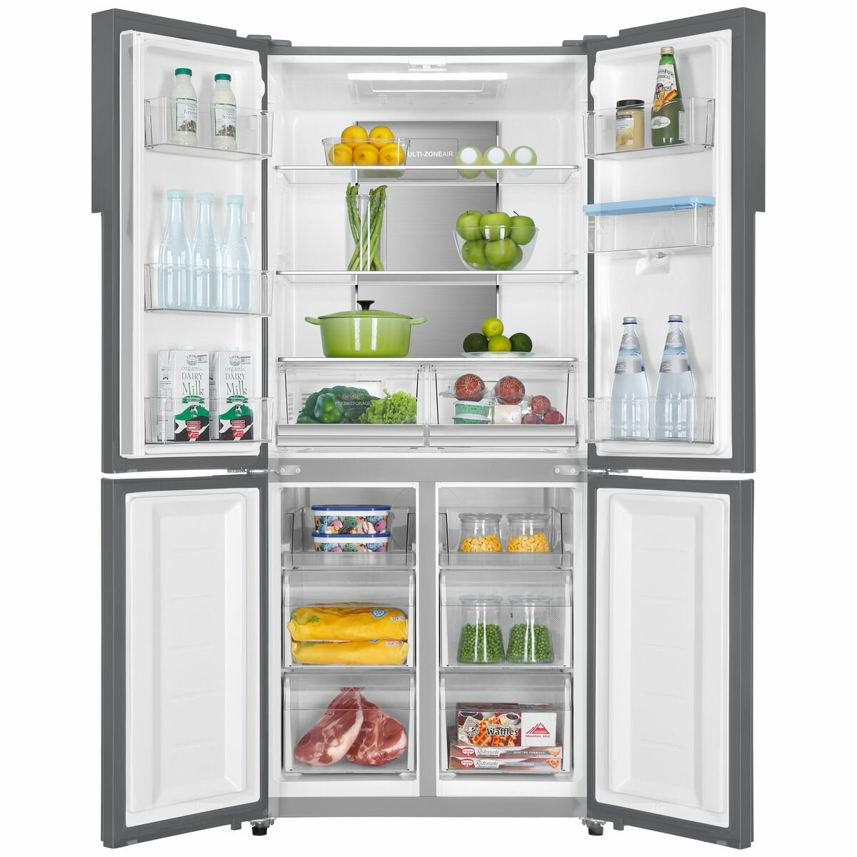 Haier 565L French Door Refrigerator with Water Dispenser - Energy Efficient, Stainless Steel Finish - Perfect for Modern Kitchens & Large Families