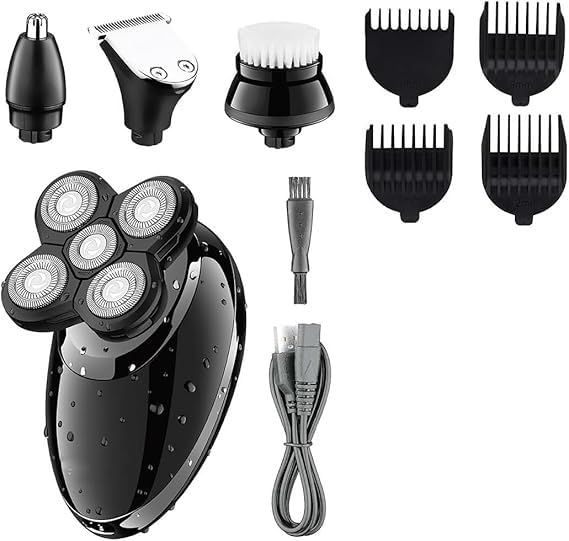 4-in-1 Electric Shaver for Bald Men - Waterproof Rechargeable Beard Trimmer, Nose Hair Trimmer & Grooming Kit | Perfect for Travel, Home & Gym Use