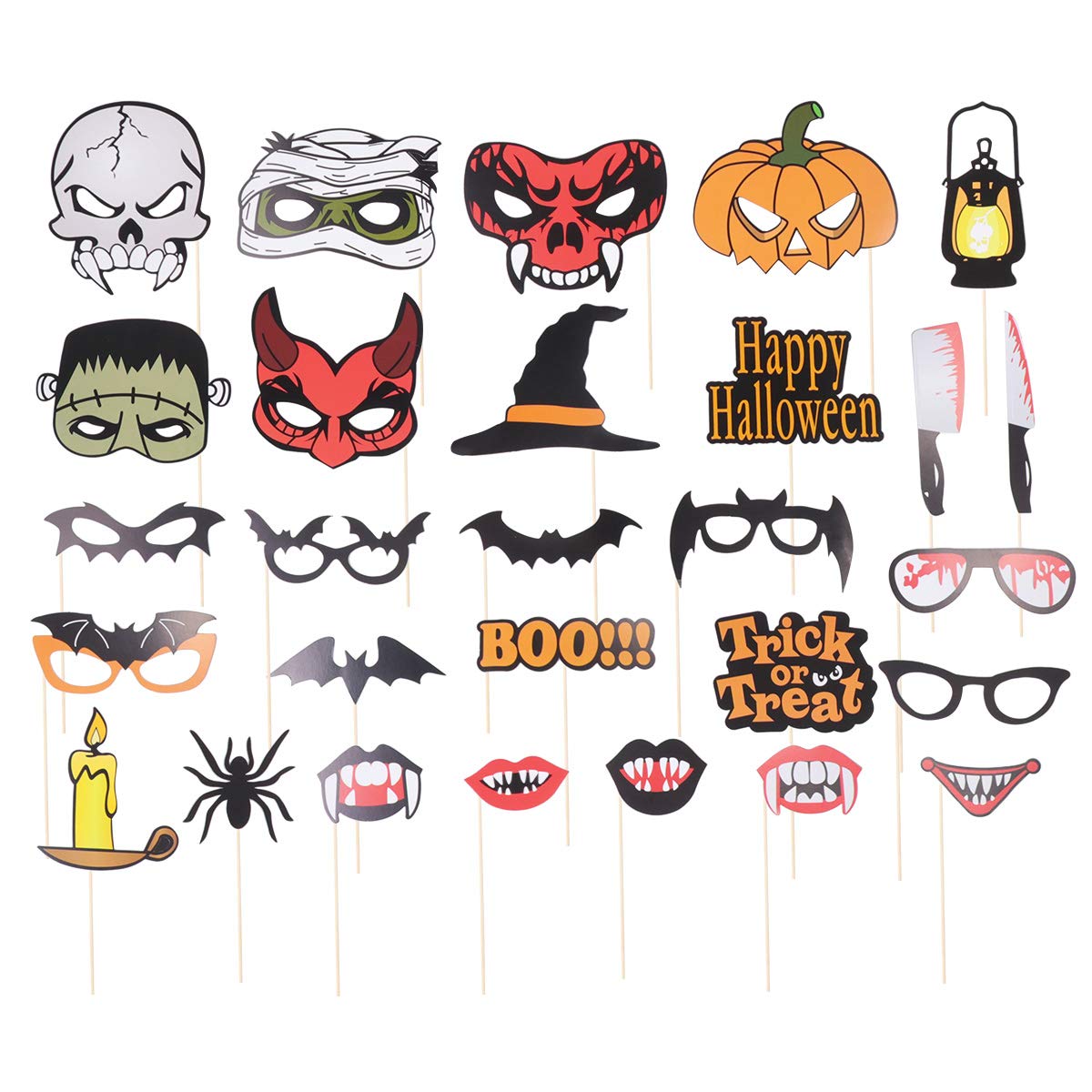 Funny Halloween Photo Props - Bat, Pumpkin & Witch Selfie Decor for Halloween Party, Ghost Festival & Unique Picture Shooting | Perfect for Halloween Decorations, Costume Parties & Social Media Photos